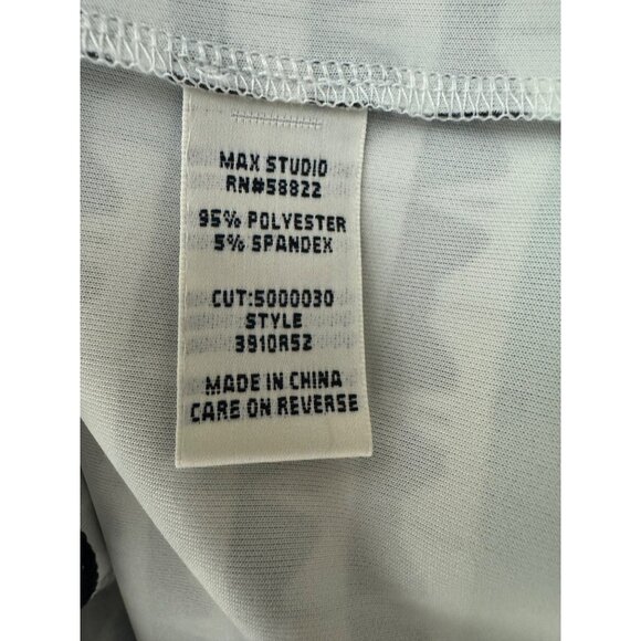 Max Studio Black Green White Boatneck Geometric Print Dress Sheath Size M Office - Picture 5 of 7